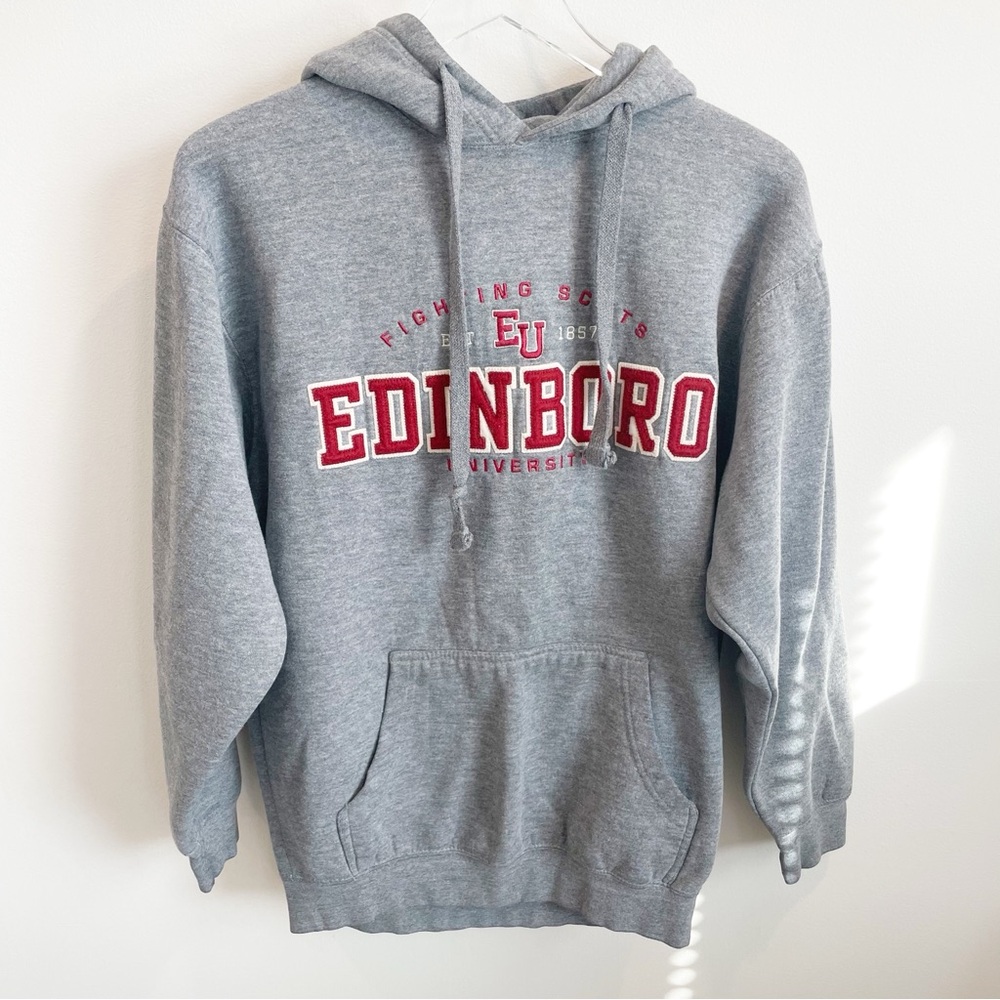 Edinboro University of PA College Gray Hoodie,thick drawstring & a soft fabric